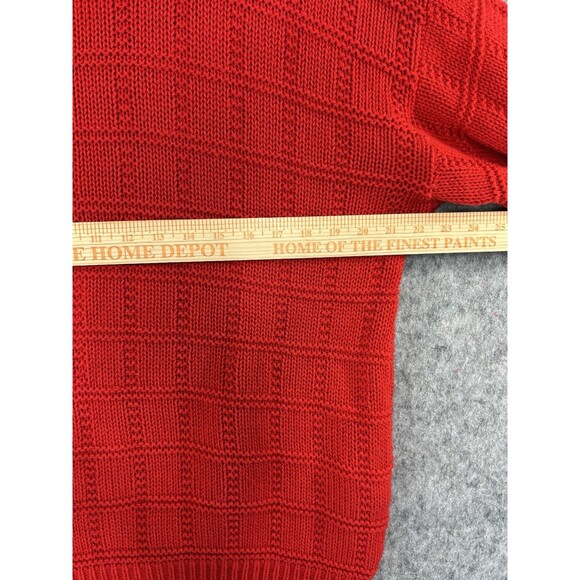 Vintage Isle of Cotton Men’s M Red Knit Sweater Oversized Y2K Made In USA - Picture 6 of 9